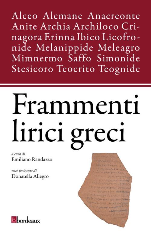 Frammenti lirici greci - copertina
