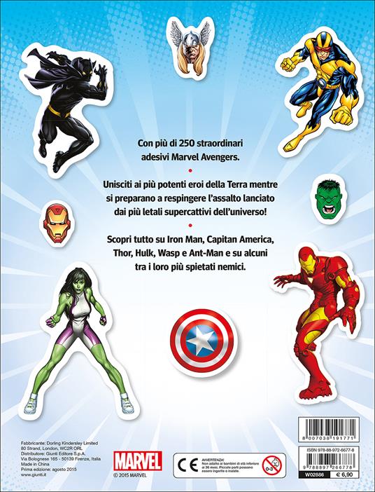 Avengers assemble. Tutto sugli eroi. Con adesivi - Libro - Marvel