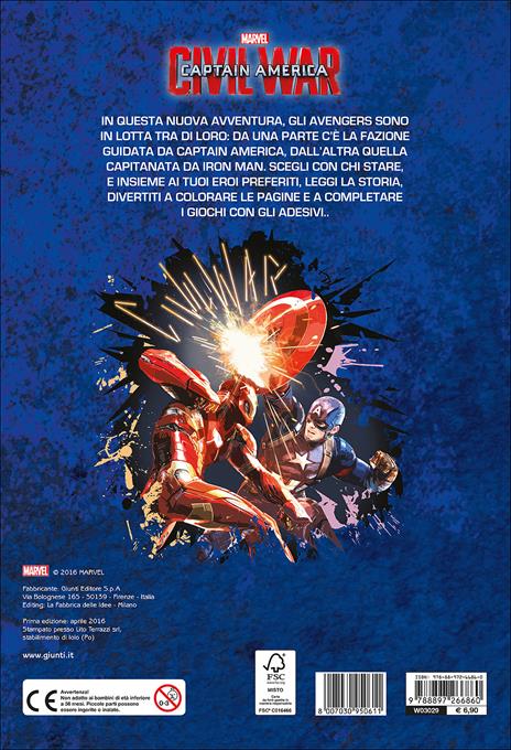 Captain America. Civil War. Gioca colora attacca eroi. Con adesivi. Ediz. illustrata - 2