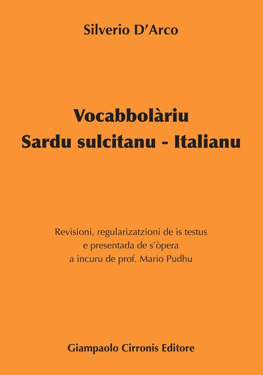 Vocabbolàriu Sardu sulcitanu-Italianu - Silverio D'Arco - copertina