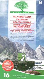 Carta n. 16. Val Vermenagna, Valle Pesio, Alta Valle Ellero, Parco naturale del Marguareis 1:25.000