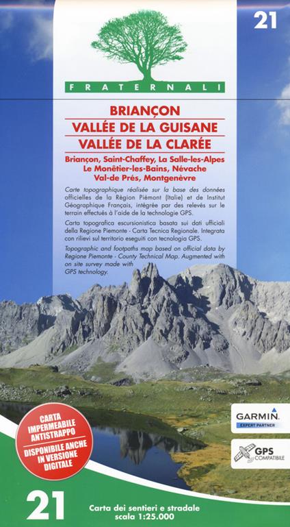 Carta n. 21. Briançon, Vallée de la Guisane, Vallée de la Clarée. Carta dei sentieri e stradale scala 1:25.000 - copertina