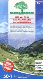 Carta n. 50-1. Alta Val Susa, alta Val Chisone, Val Germanasca. Carta dei sentieri e stradale scala 1:25.000