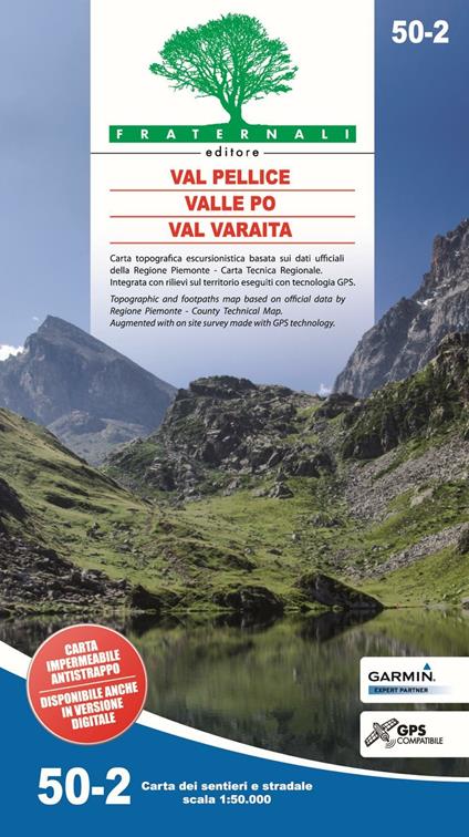 Carta n. 50.2. Val Pellice, Valle Po, Val Varaita. Carta dei sentieri e stradale scala 1:50.000 - copertina