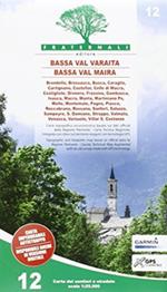 Carta n. 12. Bassa Val Varaita, Bassa Val Maira. Carta sentieri e stradale 1:25.000