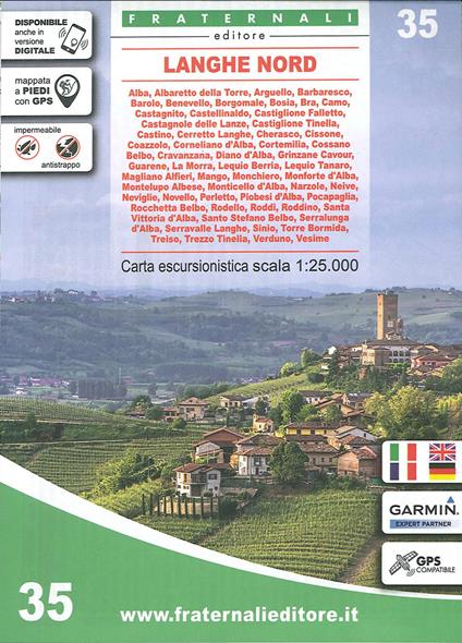 Carta n. 35. Langhe Nord. Carta escursionistica 1:25.000 - copertina