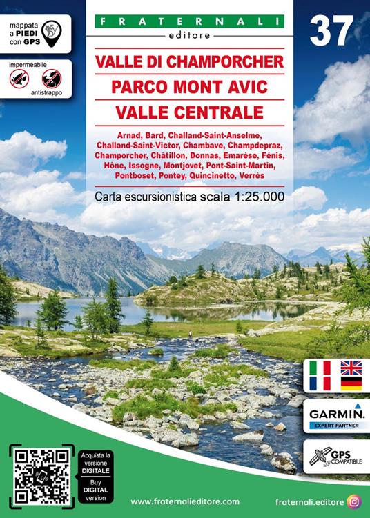Carta n. 37. Valle di Champorcher, Parco Mont Avic, Valle Centrale - copertina