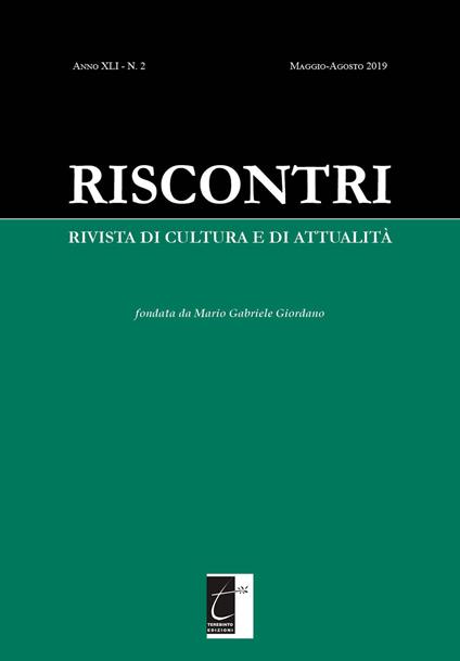 Riscontri. Rivista di cultura e di attualità (2019). Vol. 2: Maggio-agosto. - copertina