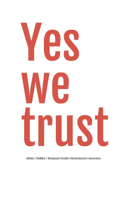 Yes we trust - copertina