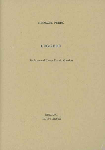 Leggere - Georges Perec - copertina