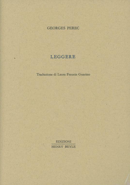Leggere - Georges Perec - copertina