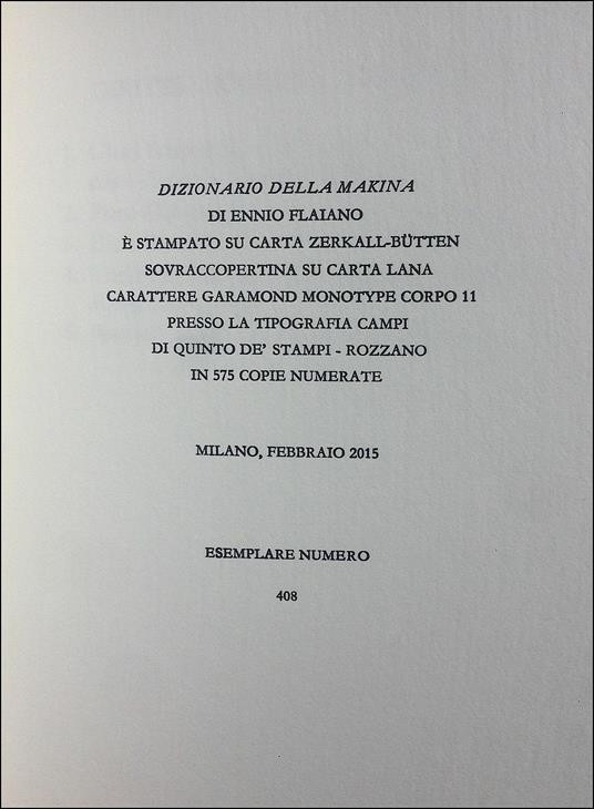 Dizionario della makina - Ennio Flaiano - 2