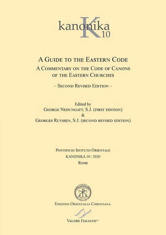 A guide to the Eastern code. A commentary on the code of canons of the Eastern Churches - copertina