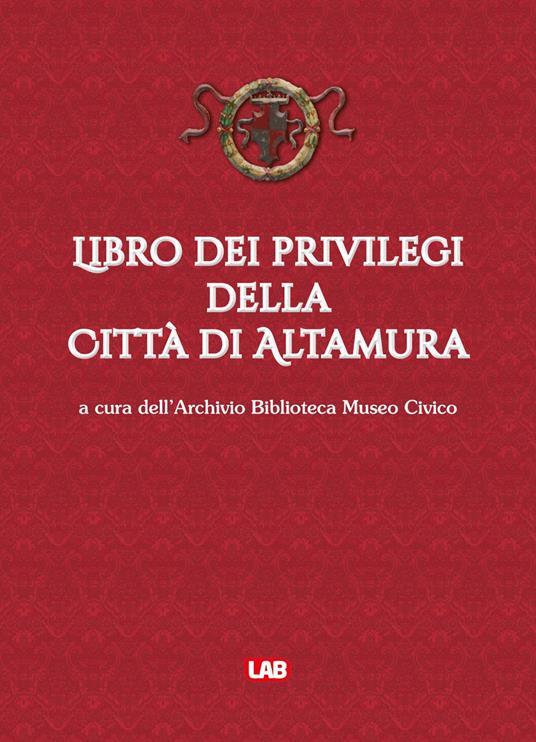 Libro dei privilegi della città di Altamura - copertina