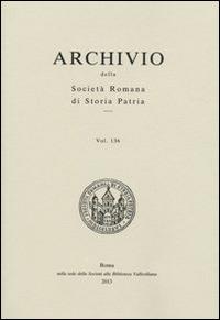 Archivio della Società romana di storia patria. Vol. 136 - copertina