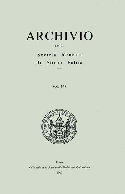 Archivio della Società romana di storia patria. Vol. 143 - copertina