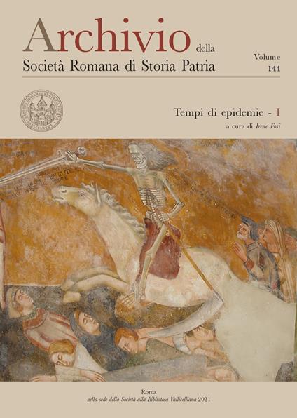 Archivio della Società romana di storia patria. Vol. 144: Tempi di epidemie - copertina