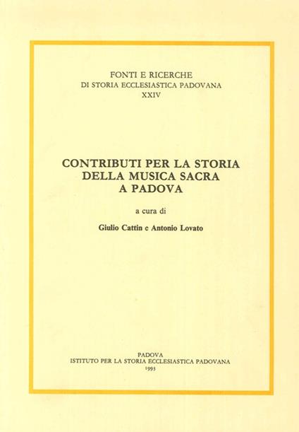 Contributi per la storia della musica sacra a Padova - copertina