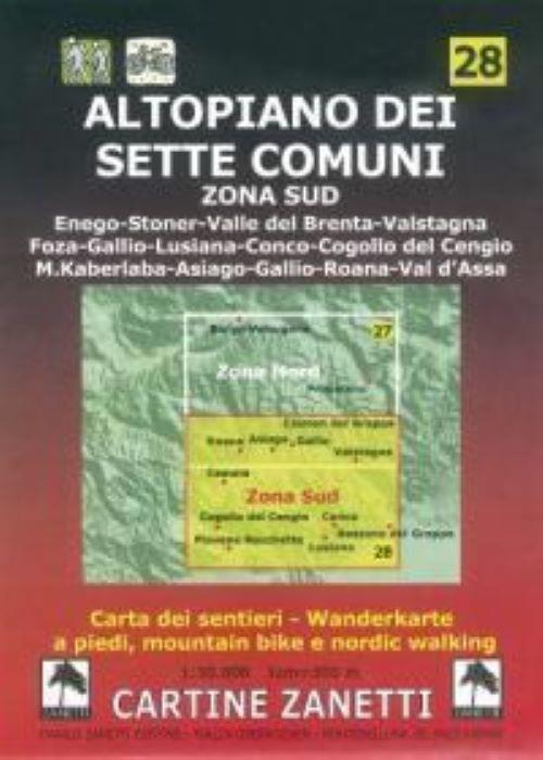 Altopiano dei Sette Comuni. Zona sud 1:30.000 1cm=300m. Carta dei sentieri a piedi, mountain bike e nordic walking - copertina