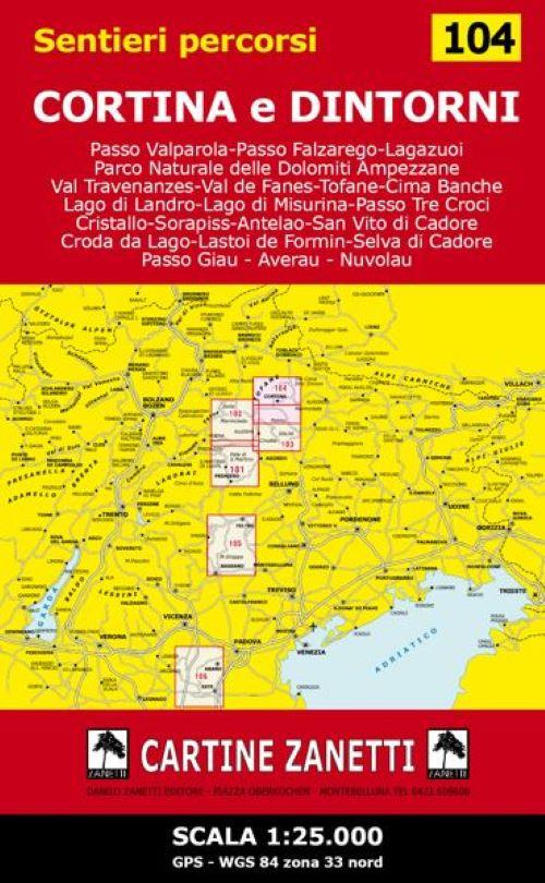 Cortina e dintorni. Scala 1:25.000 GPS - WGS 84 zona 33 Nord - copertina