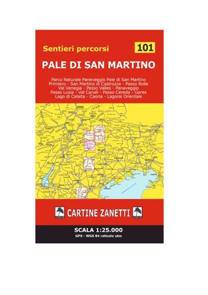 Pale di San Martino 1:25.00 reticolo GPS - copertina