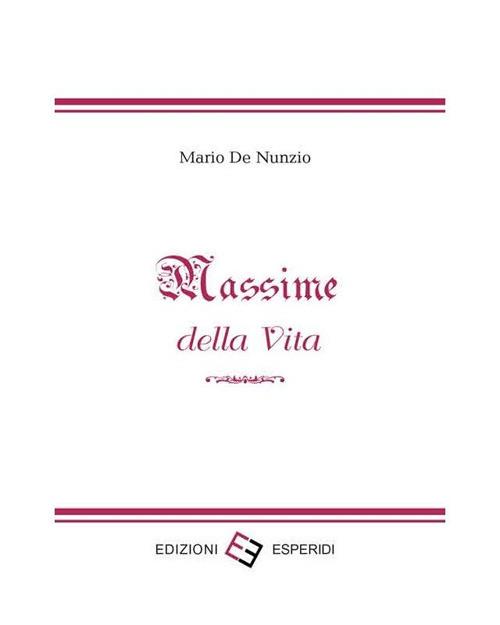 Massime della vita - Mario De Nunzio - copertina