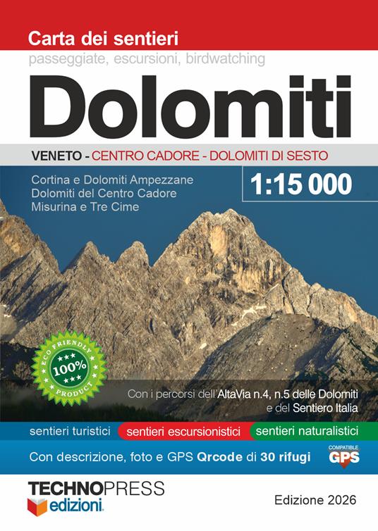 Dolomiti. Carta dei sentieri - copertina