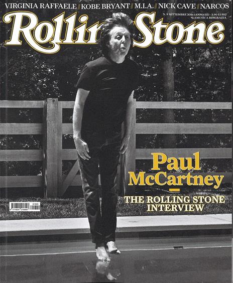 Rivista Rolling Stone. Numero 9, Settembre 2016 - copertina