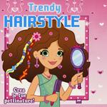 Trendy hairstyle. Rosa. Con gadget