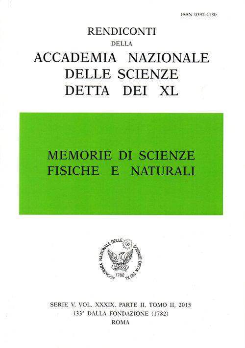 Memorie di scienze fisiche e naturali. Serie V. Rendiconti della Accademia Nazionale delle Scienze detta dei XL (2015). Vol. 34\2 - copertina