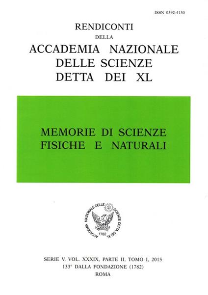 Memorie di scienze fisiche e naturali. Serie V. Rendiconti della Accademia Nazionale delle Scienze detta dei XL (2015). Vol. 34\2 - copertina