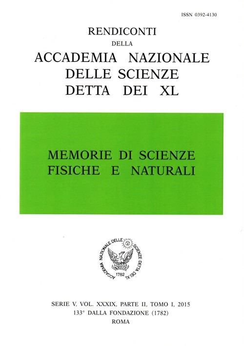 Memorie di scienze fisiche e naturali. Serie V. Rendiconti della Accademia Nazionale delle Scienze detta dei XL (2015). Vol. 34\2 - copertina
