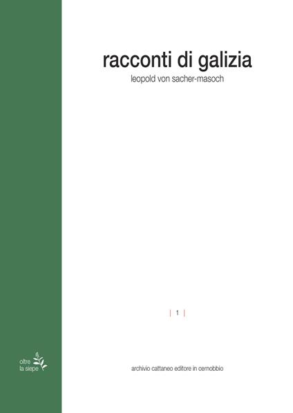 Racconti di Galizia - Leopold von Sacher Masoch - copertina