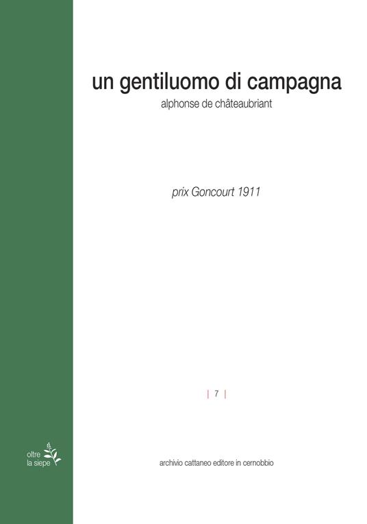 Un gentiluomo di campagna - Alphonse de Châteaubriant - copertina