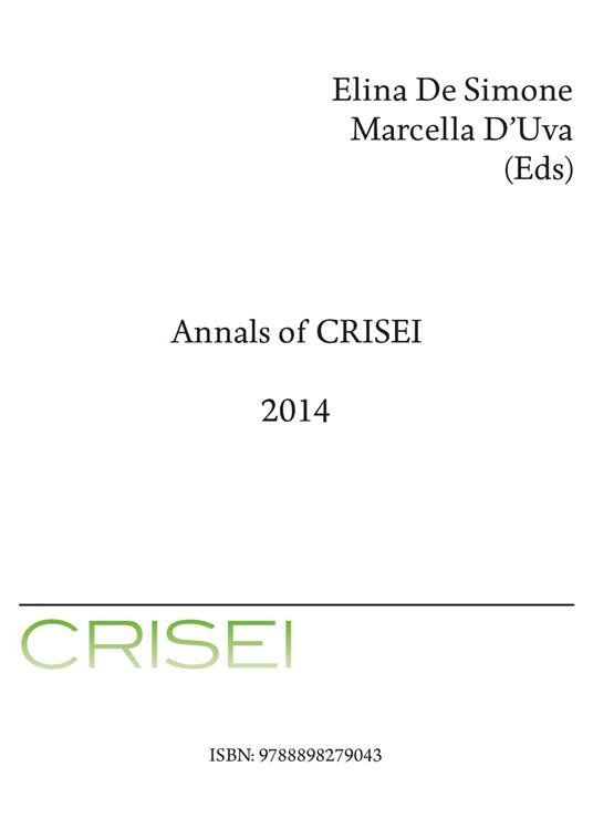 Annals of CRISEI 2014 - copertina