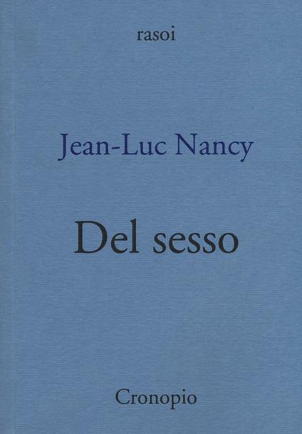 Del sesso - Jean-Luc Nancy - copertina