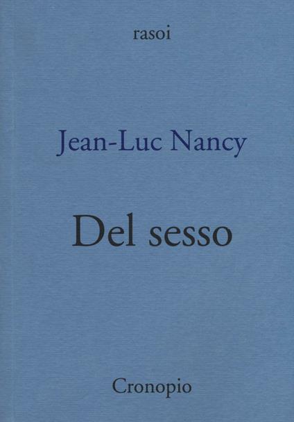 Del sesso - Jean-Luc Nancy - copertina