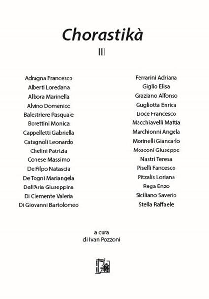Chorastikà. Vol. 3 - copertina