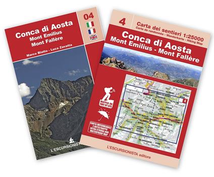 Conca di Aosta. Mont Emilius, Mont Fallére. Con carta escursionistica 1:25.000. Ediz. multilingue - Luca Zavatta,Marco Blatto - copertina