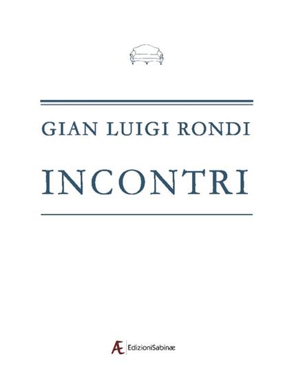 Incontri - Gian Luigi Rondi - copertina