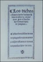 Los dichos o sentencias (rist. anast.)