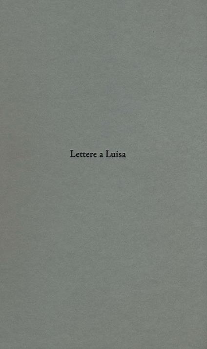Lettere a Luisa - Claudio Parmiggiani - copertina