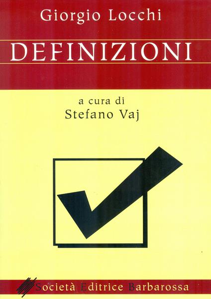 Definizioni - Giorgio Locchi - copertina