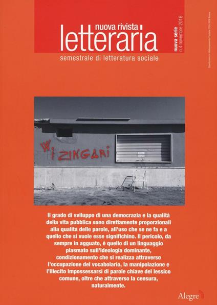 Nuova rivista letteraria (2016). Vol. 4 - copertina