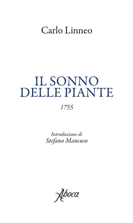 Il sonno delle piante. Testo latino a fronte - Carlo Linneo - copertina