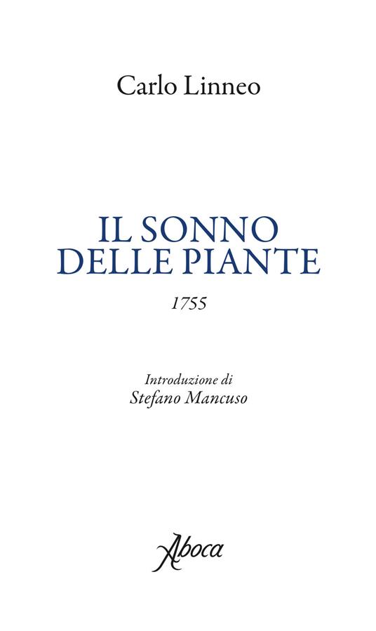 Il sonno delle piante. Testo latino a fronte - Carlo Linneo - copertina