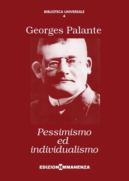 Pessimismo ed individualismo - Georges Palante - copertina