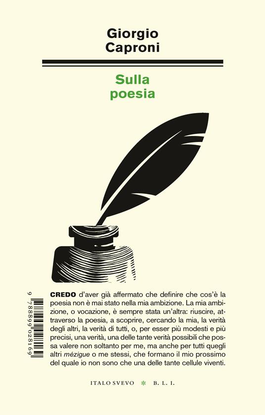 Sulla poesia - Giorgio Caproni - copertina