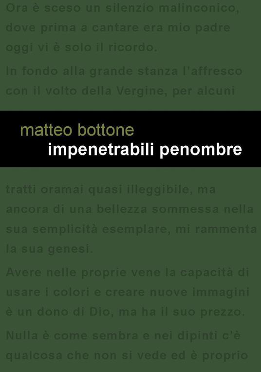 Impenetrabili penombre - Matteo Bottone - copertina