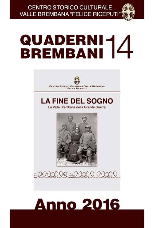 Quaderni brembani (2016). Vol. 14 - copertina